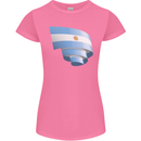 Curled Argentina Flag Argentinian Day Football Womens Petite Cut T-Shirt Azalea