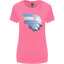 Curled Argentina Flag Argentinian Day Football Womens Wider Cut T-Shirt Azalea