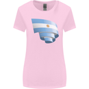 Curled Argentina Flag Argentinian Day Football Womens Wider Cut T-Shirt Light Pink