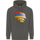 Curled Armenia Flag Armenian Day Football Childrens Kids Hoodie Storm Grey