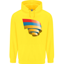 Curled Armenia Flag Armenian Day Football Childrens Kids Hoodie Yellow