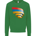 Curled Armenia Flag Armenian Day Football Kids Sweatshirt Jumper Irish Green