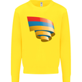 Curled Armenia Flag Armenian Day Football Kids Sweatshirt Jumper Yellow