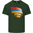 Curled Armenia Flag Armenian Day Football Mens Cotton T-Shirt Tee Top Forest Green