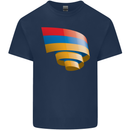 Curled Armenia Flag Armenian Day Football Mens Cotton T-Shirt Tee Top Navy Blue