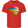 Curled Armenia Flag Armenian Day Football Mens Cotton T-Shirt Tee Top Red