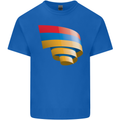Curled Armenia Flag Armenian Day Football Mens Cotton T-Shirt Tee Top Royal Blue