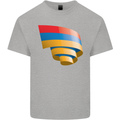 Curled Armenia Flag Armenian Day Football Mens Cotton T-Shirt Tee Top Sports Grey