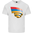 Curled Armenia Flag Armenian Day Football Mens Cotton T-Shirt Tee Top White