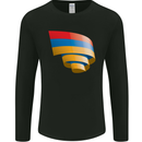 Curled Armenia Flag Armenian Day Football Mens Long Sleeve T-Shirt Black