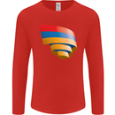 Curled Armenia Flag Armenian Day Football Mens Long Sleeve T-Shirt Red