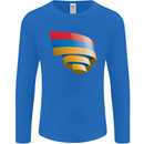 Curled Armenia Flag Armenian Day Football Mens Long Sleeve T-Shirt Royal Blue