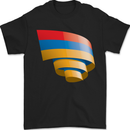 Curled Armenia Flag Armenian Day Football Mens T-Shirt 100% Cotton Black
