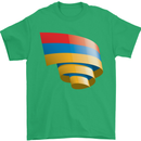 Curled Armenia Flag Armenian Day Football Mens T-Shirt 100% Cotton Irish Green