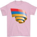 Curled Armenia Flag Armenian Day Football Mens T-Shirt 100% Cotton Light Pink