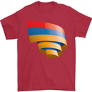 Curled Armenia Flag Armenian Day Football Mens T-Shirt 100% Cotton Red