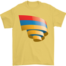 Curled Armenia Flag Armenian Day Football Mens T-Shirt 100% Cotton Yellow