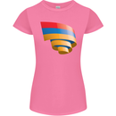 Curled Armenia Flag Armenian Day Football Womens Petite Cut T-Shirt Azalea
