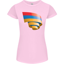 Curled Armenia Flag Armenian Day Football Womens Petite Cut T-Shirt Light Pink
