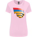 Curled Armenia Flag Armenian Day Football Womens Wider Cut T-Shirt Light Pink
