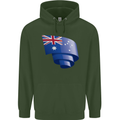 Curled Australia Flag Australian Day Football Childrens Kids Hoodie Forest Green