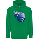 Curled Australia Flag Australian Day Football Childrens Kids Hoodie Irish Green