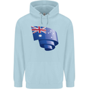 Curled Australia Flag Australian Day Football Childrens Kids Hoodie Light Blue