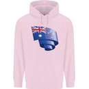 Curled Australia Flag Australian Day Football Childrens Kids Hoodie Light Pink