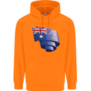 Curled Australia Flag Australian Day Football Childrens Kids Hoodie Orange