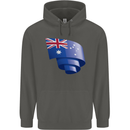 Curled Australia Flag Australian Day Football Childrens Kids Hoodie Storm Grey
