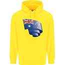 Curled Australia Flag Australian Day Football Childrens Kids Hoodie Yellow