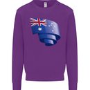 Curled Australia Flag Australian Day Football Kids Sweatshirt Jumper Purple