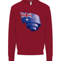 Curled Australia Flag Australian Day Football Kids Sweatshirt Jumper Red