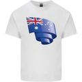 Curled Australia Flag Australian Day Football Kids T-Shirt Childrens White