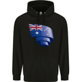 Curled Australia Flag Australian Day Football Mens 80% Cotton Hoodie Black