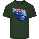 Curled Australia Flag Australian Day Football Mens Cotton T-Shirt Tee Top Forest Green