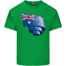 Curled Australia Flag Australian Day Football Mens Cotton T-Shirt Tee Top Irish Green