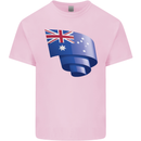 Curled Australia Flag Australian Day Football Mens Cotton T-Shirt Tee Top Light Pink