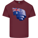 Curled Australia Flag Australian Day Football Mens Cotton T-Shirt Tee Top Maroon