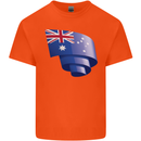 Curled Australia Flag Australian Day Football Mens Cotton T-Shirt Tee Top Orange