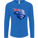 Curled Australia Flag Australian Day Football Mens Long Sleeve T-Shirt Royal Blue