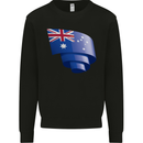 Curled Australia Flag Australian Day Football Mens Sweatshirt Jumper Black