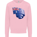 Curled Australia Flag Australian Day Football Mens Sweatshirt Jumper Light Pink