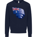 Curled Australia Flag Australian Day Football Mens Sweatshirt Jumper Navy Blue