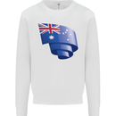 Curled Australia Flag Australian Day Football Mens Sweatshirt Jumper White