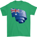 Curled Australia Flag Australian Day Football Mens T-Shirt 100% Cotton Irish Green