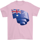 Curled Australia Flag Australian Day Football Mens T-Shirt 100% Cotton Light Pink