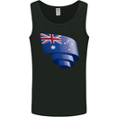 Curled Australia Flag Australian Day Football Mens Vest Tank Top Black