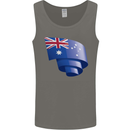 Curled Australia Flag Australian Day Football Mens Vest Tank Top Charcoal