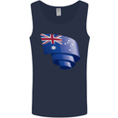 Curled Australia Flag Australian Day Football Mens Vest Tank Top Navy Blue